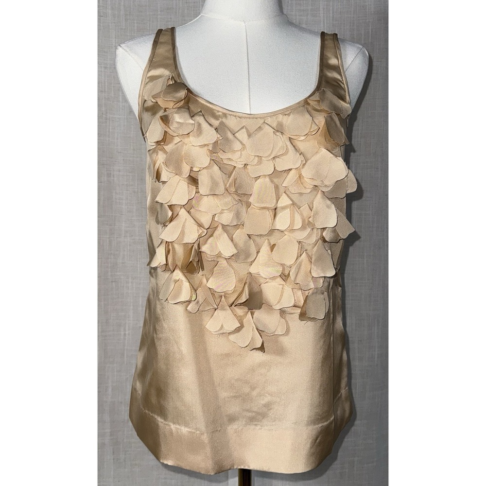 NWT J Crew Women's 100% Silk‎ Sleeveless Camisole Tank Top Beige Size 2 Petal